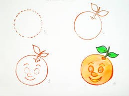 Hướng dẫn trẻ cách vẽ quả cam