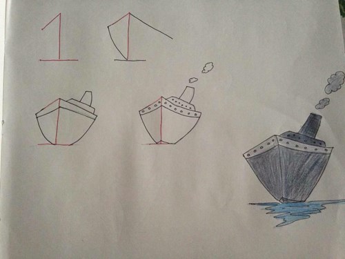 Hướng dẫn trẻ cách vẽ con tàu từ số 1