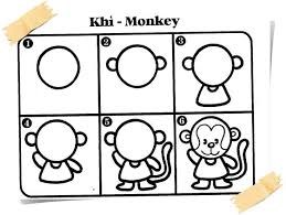 Hướng dẫn trẻ cách vẽ con khỉ