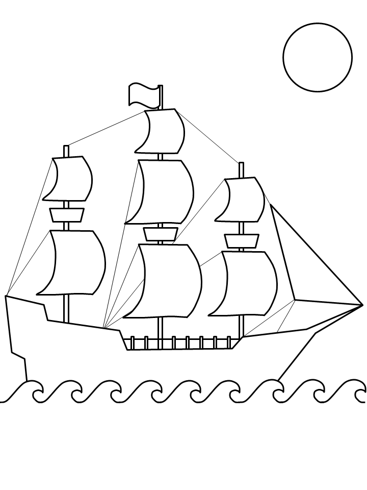 Tranh tô màu : Thuyền Buồm