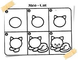 Hướng dẫn trẻ cách vẽ con mèo