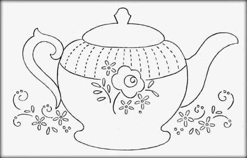 Tranh tô màu: Ấm trà