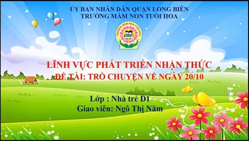 Video bài giảng: Trò chuyện về ngày phụ nữ Việt Nam 20-10 _ Khối Nhà Trẻ