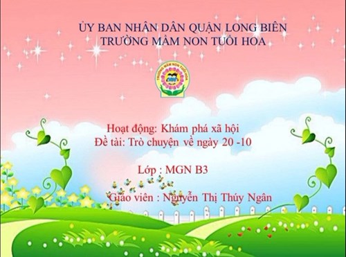 Giáo án điện tử: Trò chuyện về ngày phụ nữ Việt Nam 20-10 _ Khối MGN