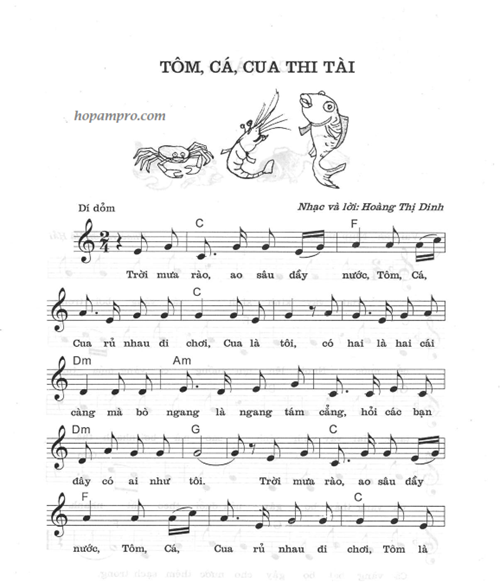 Bài hát: Tôm cá cua thi tài