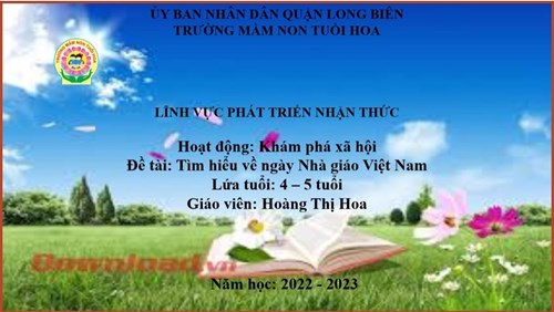 Giáo án điện tử: Tìm hiểu về ngày nhà giáo Việt Nam_Khối MGN