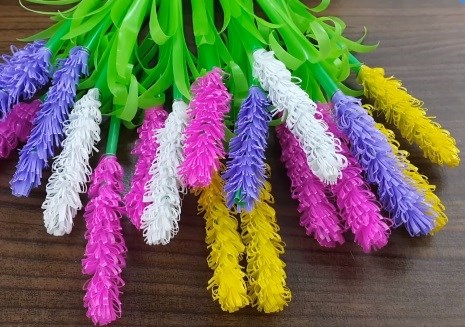 Cách xếp hoa bằng ống hút cực dễ - Hoa lavender ống hút