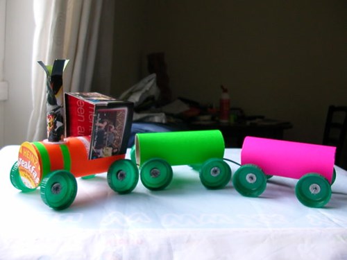 Hướng dẫn làm đoàn tàu hỏa đồ chơi bằng lõi cuộn giấy vệ sinh