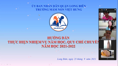 Hội nghị triển khai nhiệm vụ năm học 2021 – 2022 của trường mầm non Việt Hưng