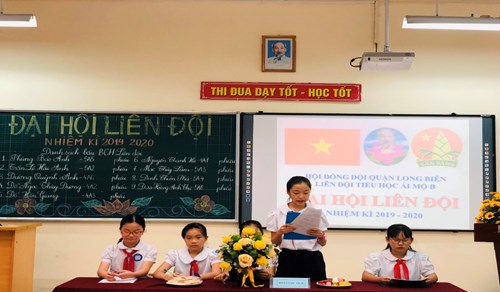 Đại hội Liên đội nhiệm kỳ 2019 - 2020 Trường Tiểu học Ái Mộ B