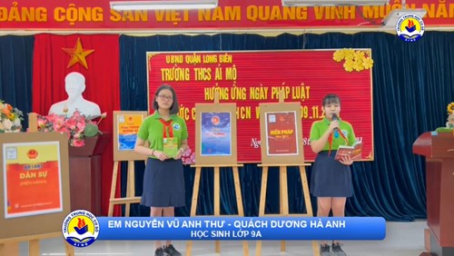 Trường THCS Ái Mộ hưởng ứng Ngày Pháp luật Nước Cộng hòa xã hội chủ nghĩa Việt Nam