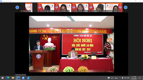 Trường THCS Chu Văn An tổ chức thành công Hội nghị Viên chức - Người lao động năm học 2021-2022