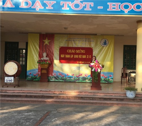 Trường thcs cự khối chào mừng ngày thành  lập quân đội nhân dân việt nam ( 22/12/1944 – 22/12/2018)