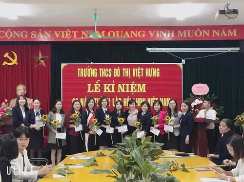 Trường THCS Đô Thị Việt Hưng tưng bừng kỉ niệm 90 năm ngày thành lập hội liên hiệp phụ nữ Việt Nam