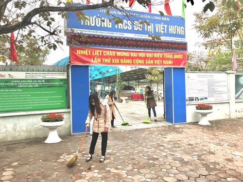 Trường THCS Đô Thị Việt Hưng triển khai công tác phòng, chống dịch Covid và dạy học trực tuyến 