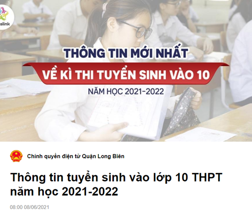 Thông tin tuyển sinh vào lớp 10 THPT năm học 2021-2022