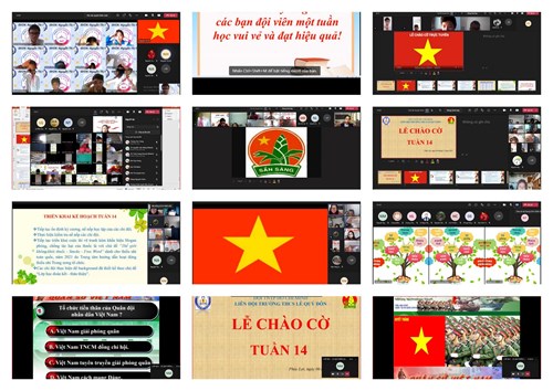 Tiết chào cờ, sinh hoạt đầu tuần 14 của các em học sinh trường THCS Lê Quý Đôn
