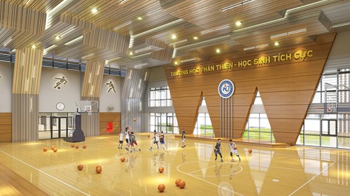 Thiết kế nội thất Nhà Thể Chất trường THCS Lê Quý Đôn quận Long Biên