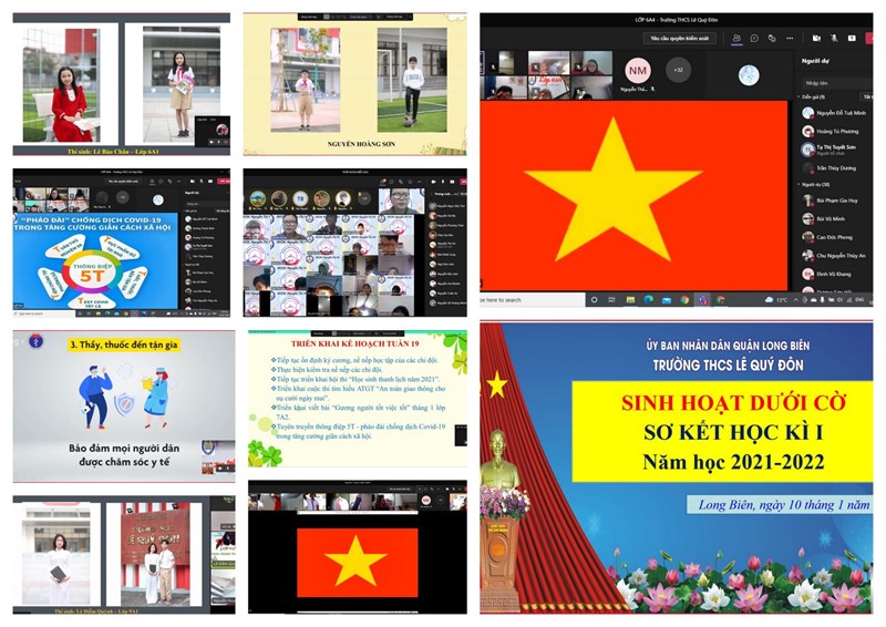 Tiết chào cờ, sinh hoạt đầu tuần 19 của các em học sinh trường THCS Lê Quý Đôn