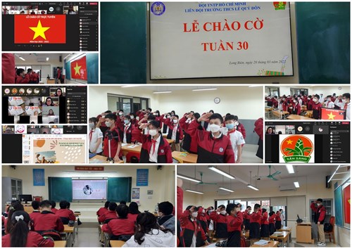 Tiết chào cờ, sinh hoạt đầu tuần 30 của các em học sinh trường THCS Lê Quý Đôn