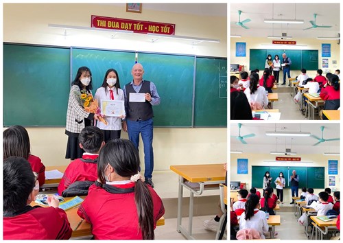 Chúc mừng em Hoàng Tú Phương- học sinh lớp 6A4 đạt giải khuyến khích cuộc thi nói tiếng Hàn cấp THCS