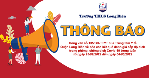 Công văn số 135/BC-TTYT của Trung tâm Y tế  Quận Long Biên về báo cáo kết quả đánh giá cấp độ dịch trong phòng, chống dịch Covid-19 trong tuần từ ngày 25/02/2022 đến ngày 04/03/2022 