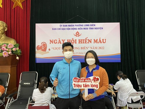 Trường THCS Long Biên tham gia ngày hội hiến máu  Giọt hồng Long Biên  năm 2022