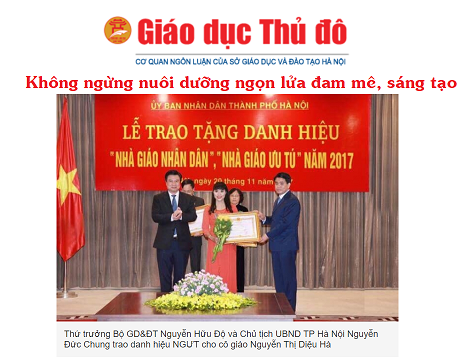Không ngừng nuôi dưỡng ngọn lửa đam mê, sáng tạo - NGƯT Nguyễn Thị Diệu Hà