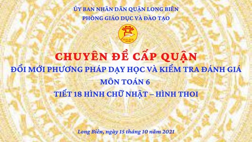 Chuyên đề cấp Quận môn Toán 6 - Bộ sách Cánh diều của cô giáo Phạm Thị Thu Trang