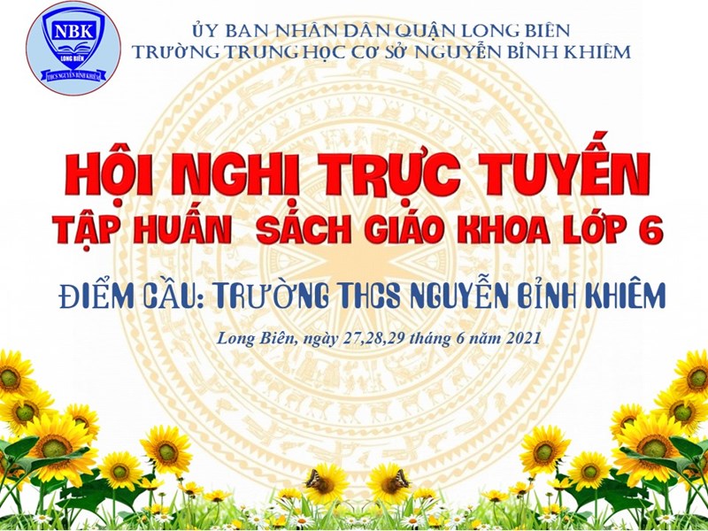 Trường THCS Nguyễn Bỉnh Khiêm tham dự hội nghị trực tuyến tập huấn sách giáo khoa lớp 6.