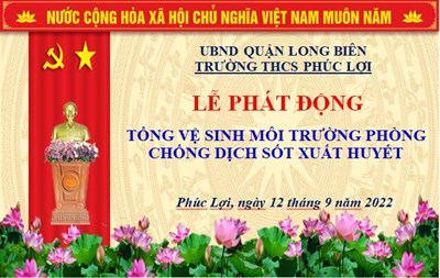 Cán bộ, giáo viên, nhân viên và học sinh nhà trường tổng vệ sinh phòng chống dịch sốt xuất huyết