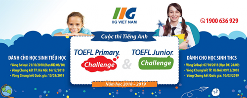 Cuộc thi tiếng anh toef junior challenge  dành cho học sinh thcs tại hà nội năm học 2018 - 2019