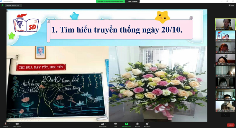 Liên đội THCS Sài Đồng tổ chức các hoạt động chào mừng kỉ niệm ngày phụ nữ Việt Nam 20-10