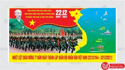 Kỷ niệm 77 năm ngày thành lập quân đội nhân dân việt nam (22/12/1944 - 22/12/2021),  32 năm ngày hội quốc phòng toàn dân (22/12/1989 - 22/12/2021)