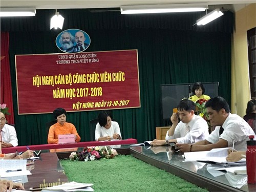 Trường THCS Việt Hưng tổ chức Đại hội Cán bộ - công chức - viên chức năm học 2017 - 2018