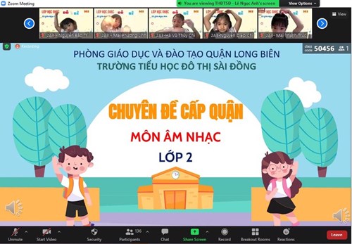Chuyên đề Âm nhạc lớp 2 quận Long Biên: Giải pháp sáng tạo, hiệu quả trong đổi mới phương pháp dạy học tích  cực với hình thức dạy học trực tuyến của trường Tiểu học Đô thị Sài Đồng