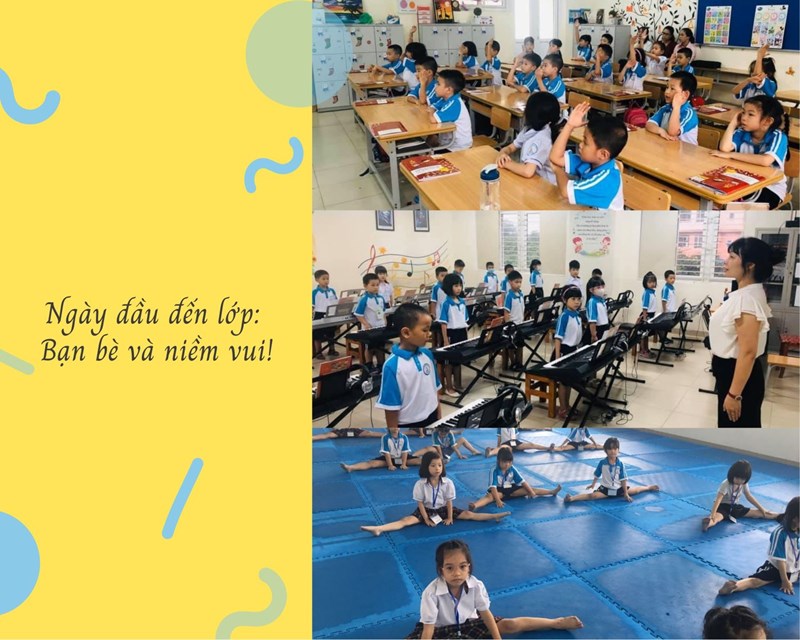 Những buổi học đầu tiên của học sinh khối Một  dưới mái trường TH Đô thị Sài Đồng