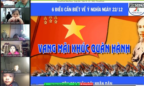 HS trường TH Đô thị Sài Đồng cùng ôn lại truyền thống hào hùng của Quân đội nhân dân Việt Nam trong thời đại mới