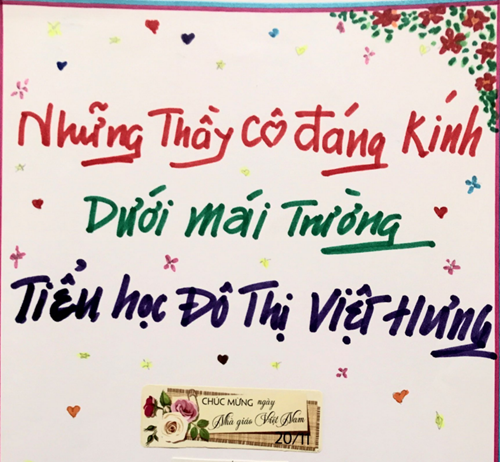 Bài viết  Những thầy cô đáng kính dưới mái trường Tiểu học Đô Thị Việt Hưng  - Hs Nguyễn Kim Ngân lớp 4A5