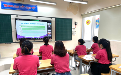 Cán bộ, giáo viên Trường Tiểu học Đô thị Việt Hưng tích cực tham gia tập huấn bồi dưỡng chuyên môn