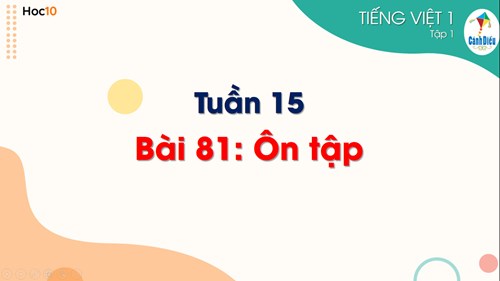 Tiếng Việt 1 - Học vần 1 - Bài 81: Ôn tập (Các hoạt động dạy học chủ yếu)
