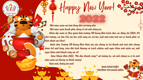 Lời chúc năm mới năm Nhâm Dần 2022 của Ban giám hiệu trường Tiểu học Giang Biên