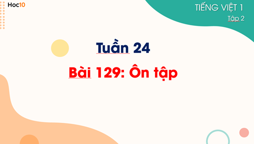 Tiếng Việt 1 - Tuần 24 - HV Bài 129 Ôn tập