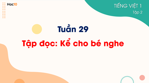 Tiếng Việt 1 - Tuần 29 - Tập đọc: Bài Kể cho bé nghe