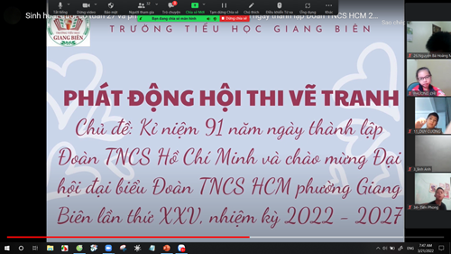 Các bạn nhỏ lớp 3A1 hưởng ứng Hội thi vẽ tranh Kỉ niệm ngày thành lập Đoàn TNCS HCM phường Giang Biên