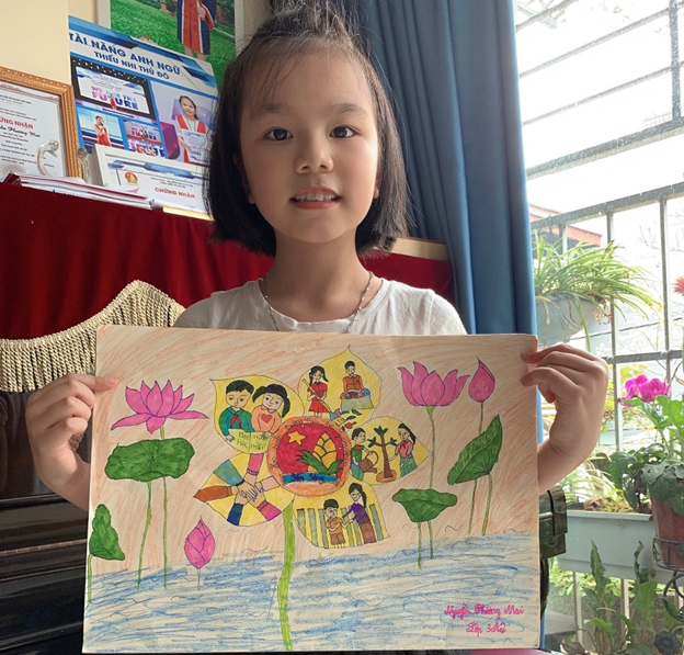 Nguyễn Phương Mai - Lớp 3A2 với cuộc thi vẽ tranh  “Kỉ niệm ngày thành lập Đoàn 26-3”