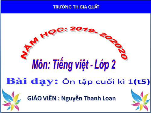 Bài giảng Chuyên đề Tiếng Việt lớp 2 - Tuan 18 Ôn tập cuối học kì 1