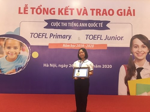 Học sinh trường Tiểu học Gia Thụy đạt giải Toefl Primary cấp Thành phố năm học 2019-2020