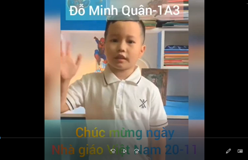 Tiết mục dự thi của HS Đỗ Minh Quân lớp 1A3 chào mừng ngày Nhà giáo Việt Nam 20/11