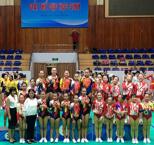 Đội tuyển thể dục AEROBIC trường Tiểu học Ngọc Lâm tham gia hội khỏe Phù Đổng cấp thành phố năm 2019-2020